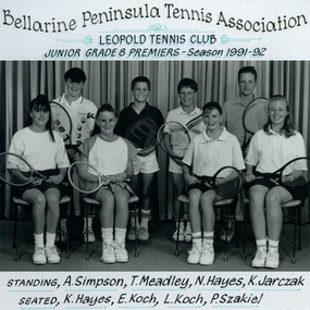 Photograph of tennis players in premiership team