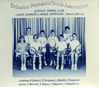 Photograph of tennis players in premiership team