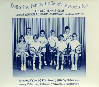 Photograph of tennis players in premiership team