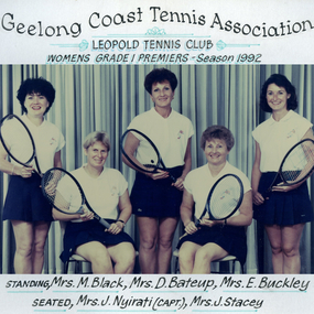 Photograph of tennis players in premiership team