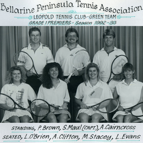 Photograph of tennis players in premiership team