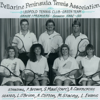 Photograph of tennis players in premiership team