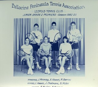 Photograph of tennis players in premiership team