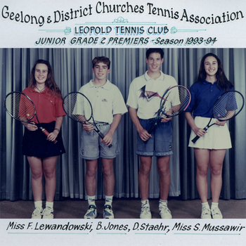 Photograph of tennis players in premiership team