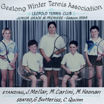 Photograph of tennis players in premiership team