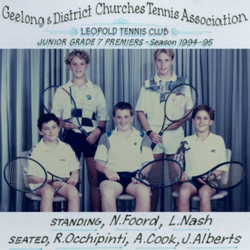 Photograph of tennis players in premiership team