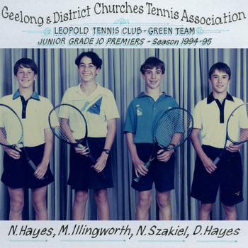 Photograph of tennis players in premiership team
