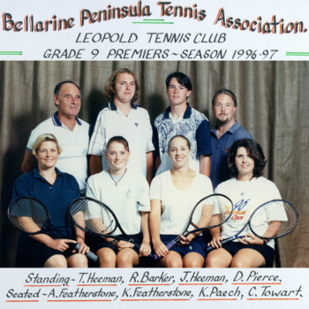 Photograph of tennis players in premiership team