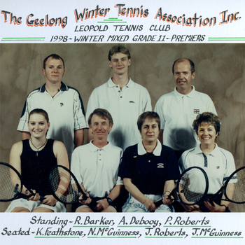 Photograph of tennis players in premiership team
