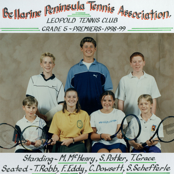 Photograph of tennis players in premiership team