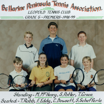 Photograph of tennis players in premiership team