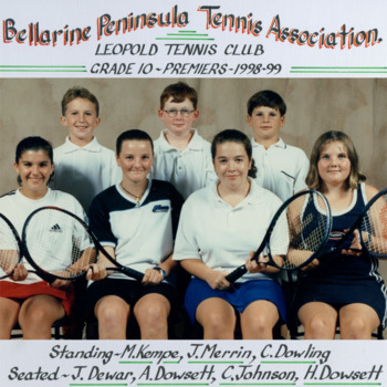 Photograph of tennis players in premiership team