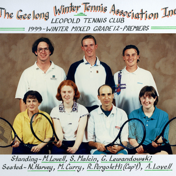 Photograph of tennis players in premiership team