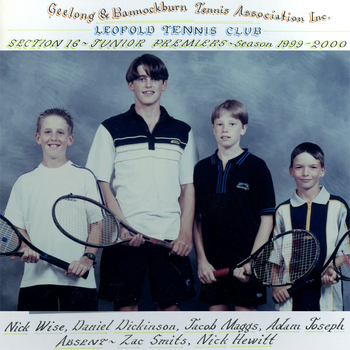 Photograph of tennis players in premiership team