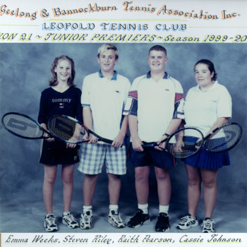 Photograph of tennis players in premiership team
