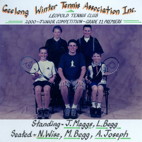 Photograph of tennis players in premiership team