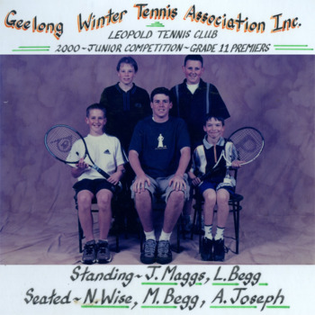 Photograph of tennis players in premiership team