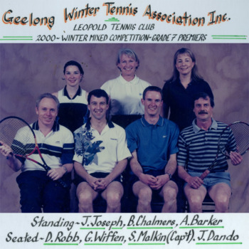 Photograph of tennis players in premiership team