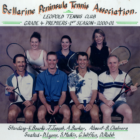 Photograph of tennis players in premiership team