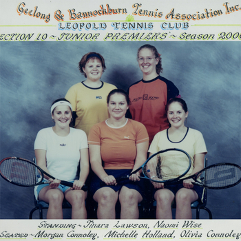 Photograph of tennis players in premiership team