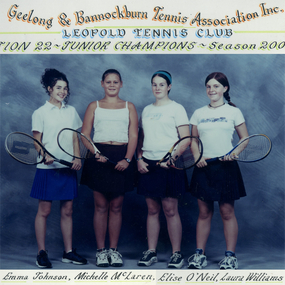 Photograph of tennis players in premiership team