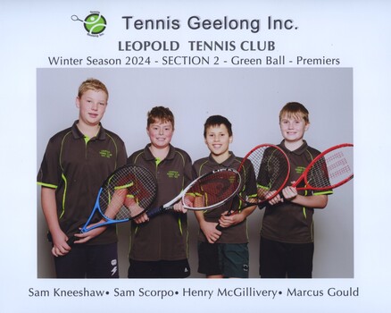 Photograph of tennis players in premiership team