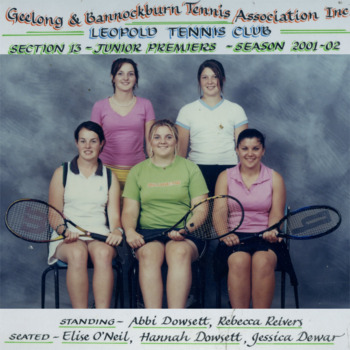 Photograph of tennis players in premiership team
