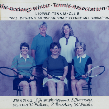 Photograph of tennis players in premiership team