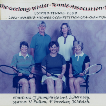 Photograph of tennis players in premiership team