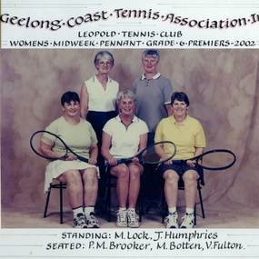 Photograph of tennis players in premiership team