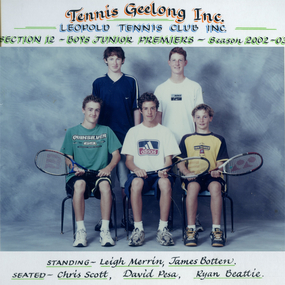 Photograph of tennis players in premiership team