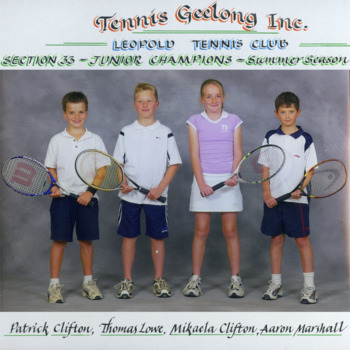 Photograph of tennis players in premiership team