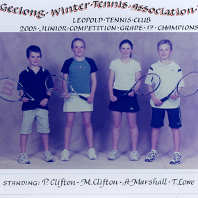 Photograph of tennis players in premiership team