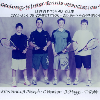 Photograph of tennis players in premiership team