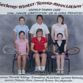 Photograph of tennis players in premiership team