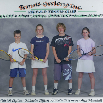 Photograph of tennis players in premiership team