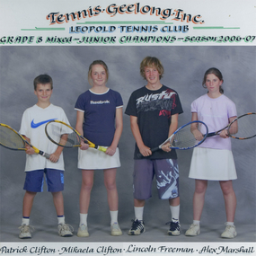 Photograph of tennis players in premiership team
