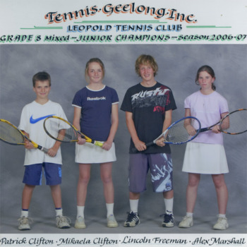 Photograph of tennis players in premiership team