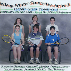 Photograph of tennis players in premiership team