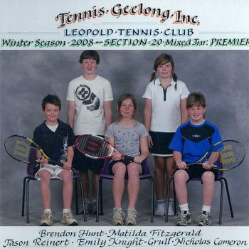 Photograph of tennis players in premiership team