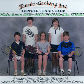 Photograph of tennis players in premiership team