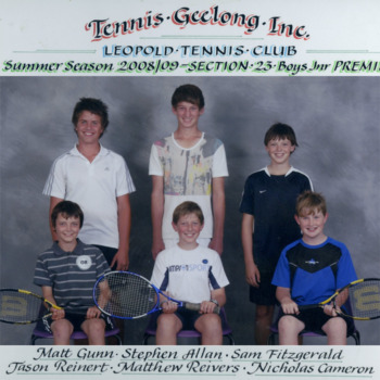 Photograph of tennis players in premiership team