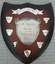 Wooden shield with silver metal plates