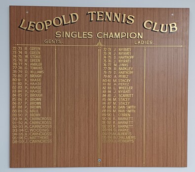 Wooden board with gold vinyl letters