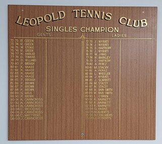 Wooden board with gold vinyl letters