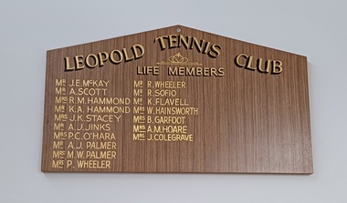 Wooden board with vinyl gold lettering
