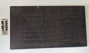 Cast Iron plaque with embossed text