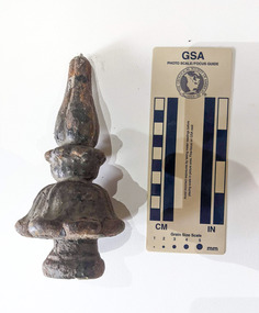 Cast iron finial spike for a fence post