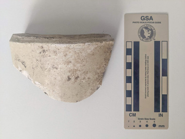 Ceramic shard with white glazed finish 