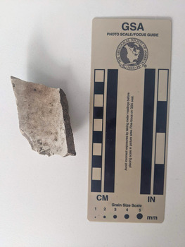 Ceramic shard with white glazed finish 